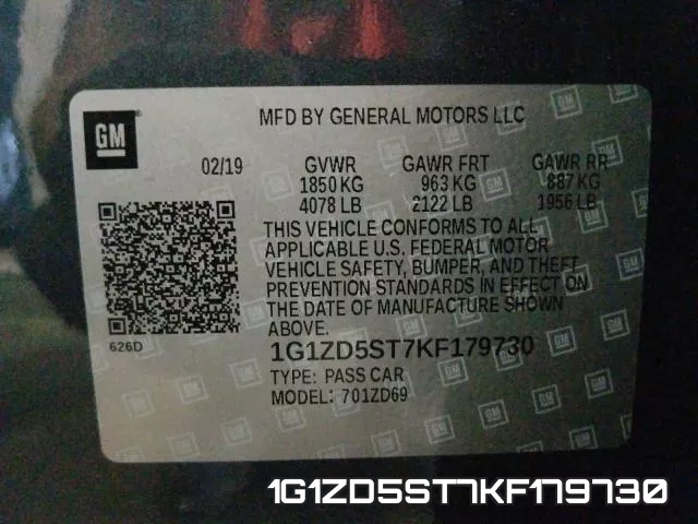 1G1ZD5ST7KF179730 фото 2