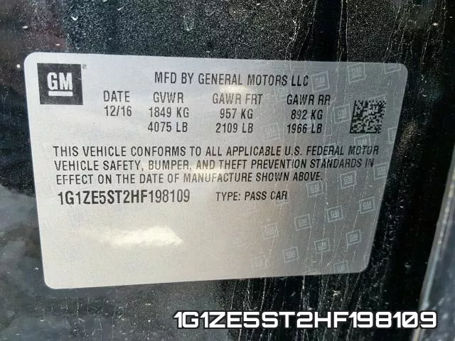 1G1ZE5ST2HF198109 фото 2