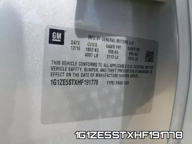 1G1ZE5STXHF191778 фото 2