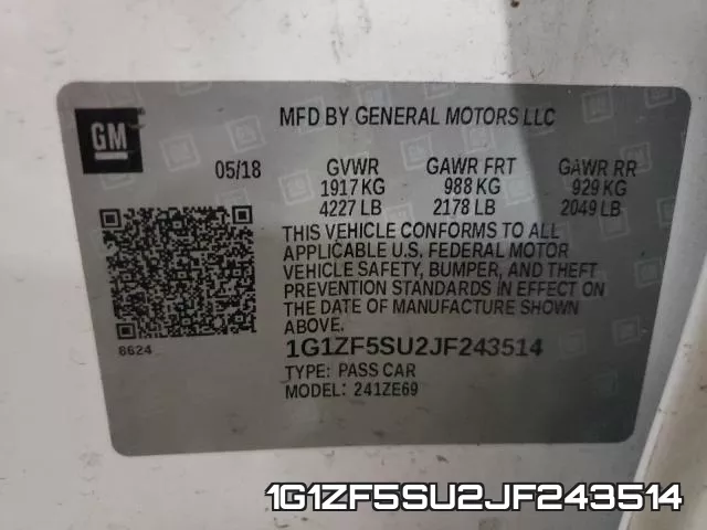 1G1ZF5SU2JF243514 фото 2