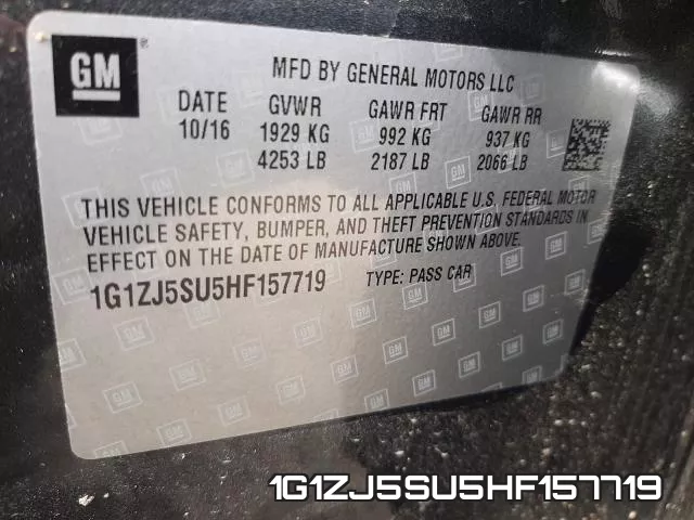 1G1ZJ5SU5HF157719 фото 2