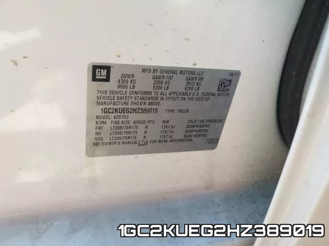 1GC2KUEG2HZ389019 фото 2