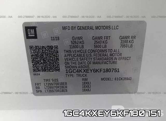 1GC4KXEY6KF180751 фото 10