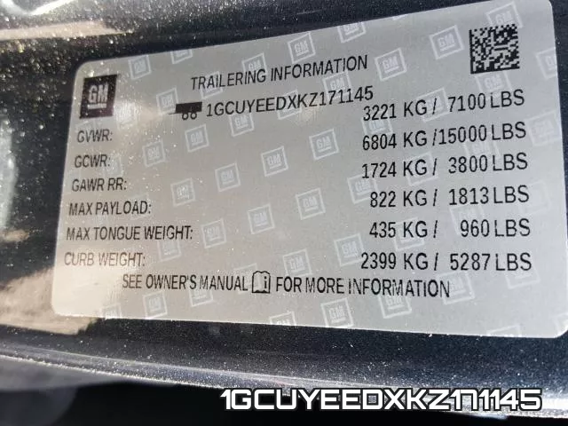 1GCUYEEDXKZ171145 фото 2
