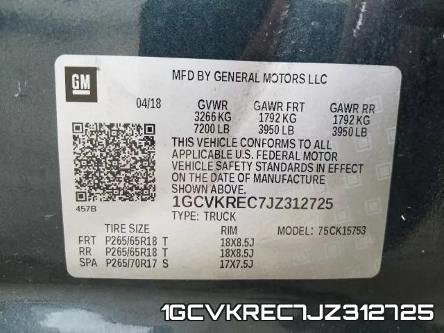 1GCVKREC7JZ312725 фото 2