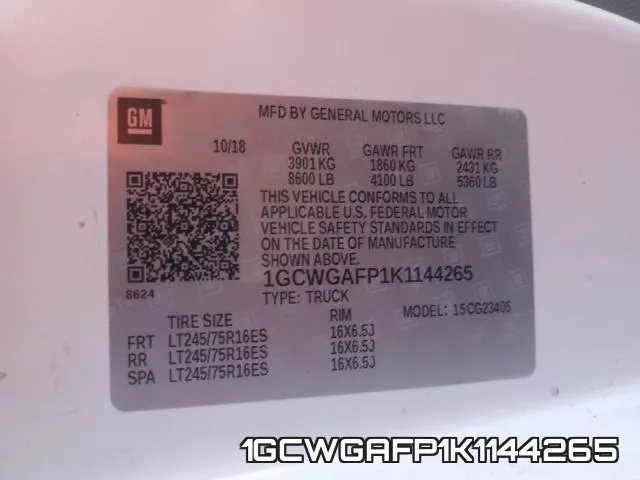 1GCWGAFP1K1144265 фото 2