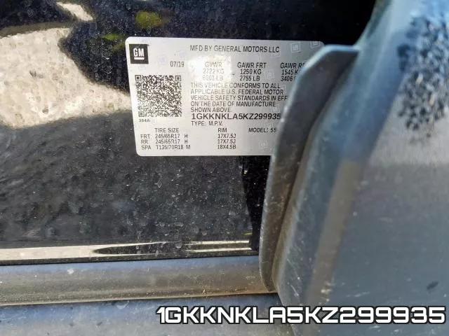 1GKKNKLA5KZ299935 фото 2