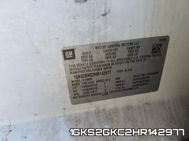 1GKS2GKC2HR142977 фото 2