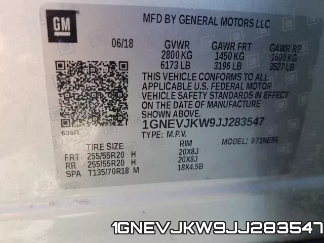 1GNEVJKW9JJ283547 фото 2