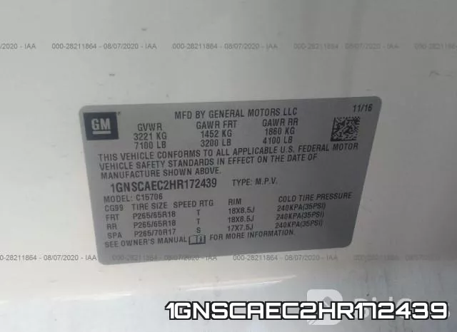1GNSCAEC2HR172439 фото 10