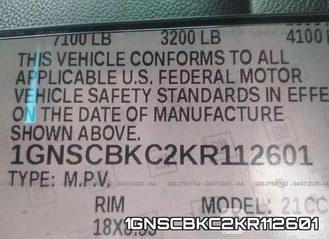 1GNSCBKC2KR112601 фото 10