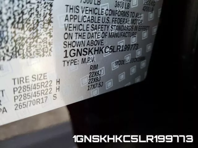1GNSKHKC5LR199773 фото 2