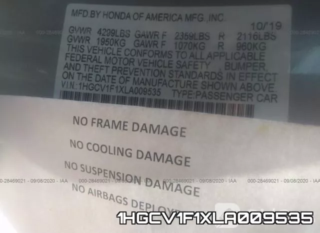 1HGCV1F1XLA009535 фото 10