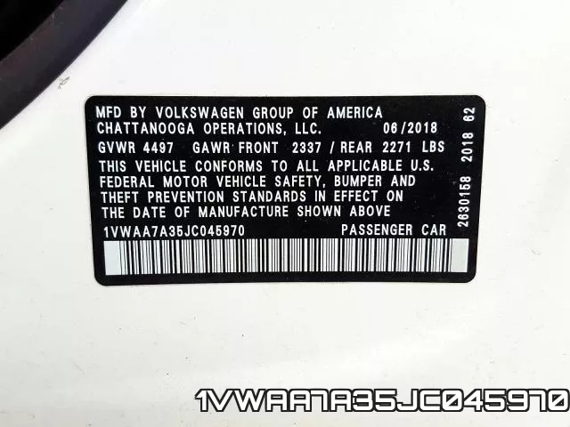 1VWAA7A35JC045970 фото 2