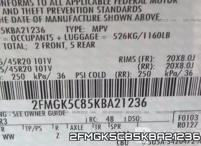 2FMGK5C85KBA21236 фото 10