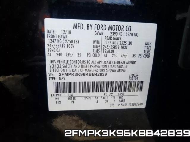 2FMPK3K96KBB42839 фото 2