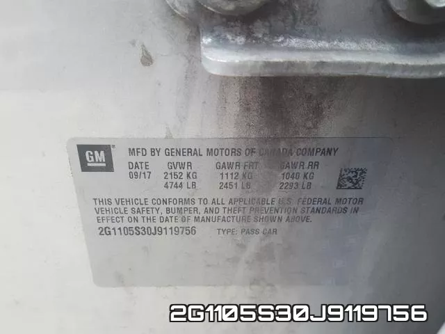 2G1105S30J9119756 фото 2