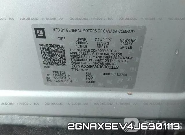 2GNAXSEV4J6301113 фото 10
