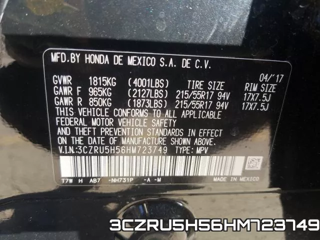 3CZRU5H56HM723749 фото 2