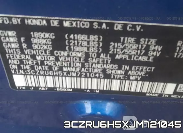 3CZRU6H5XJM721045 фото 10