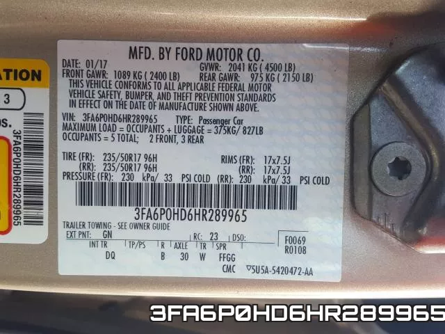 3FA6P0HD6HR289965 фото 2