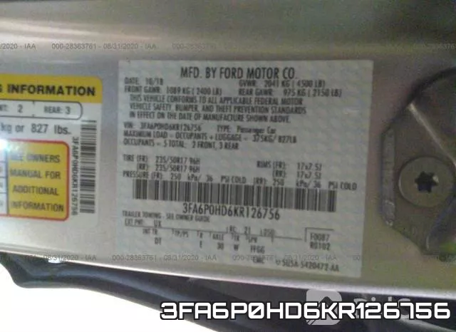 3FA6P0HD6KR126756 фото 10