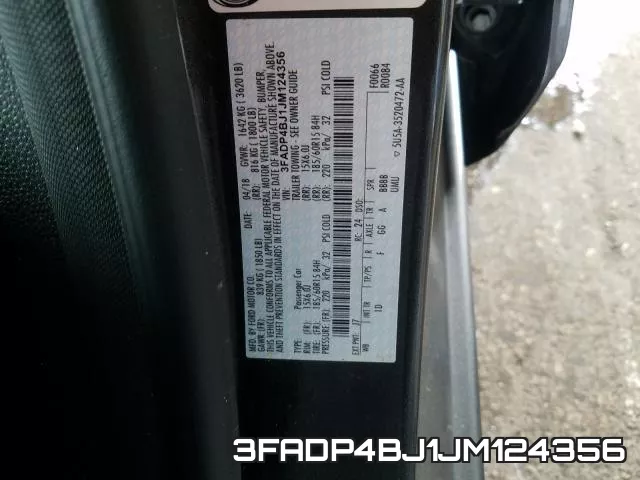 3FADP4BJ1JM124356 фото 2