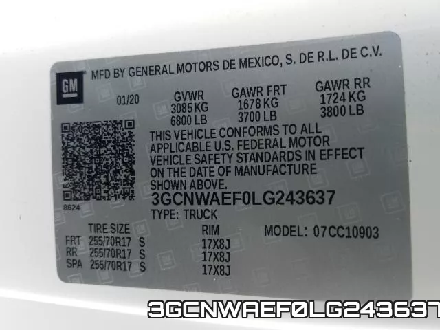 3GCNWAEF0LG243637 фото 2