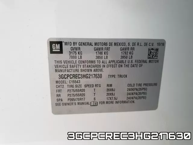 3GCPCREC3HG217630 фото 2