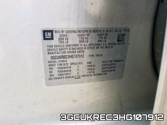 3GCUKREC3HG107912 фото 2