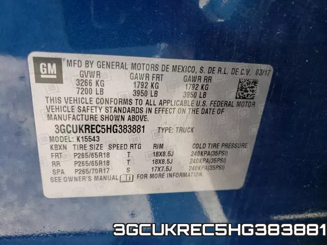 3GCUKREC5HG383881 фото 2