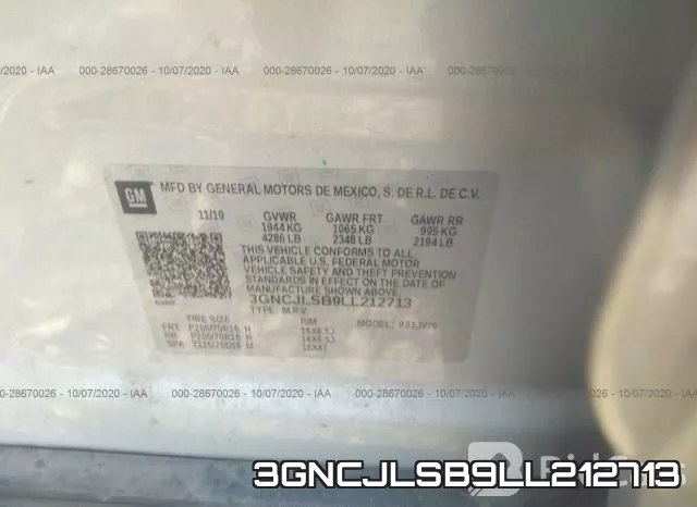 3GNCJLSB9LL212713 фото 10