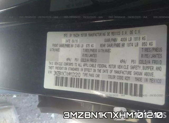 3MZBN1K7XHM101210 фото 9