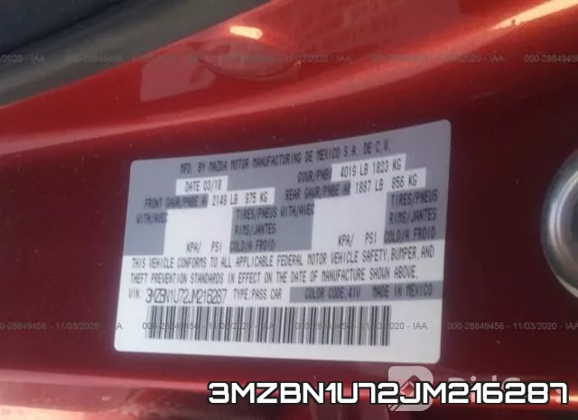 3MZBN1U72JM216287 фото 10
