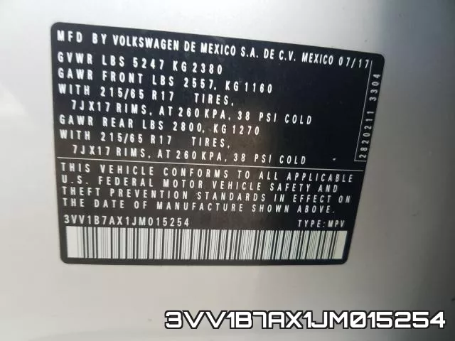 3VV1B7AX1JM015254 фото 2