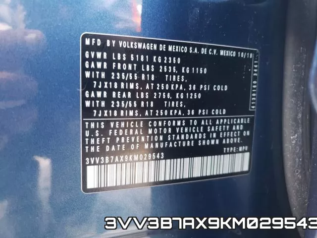 3VV3B7AX9KM029543 фото 2