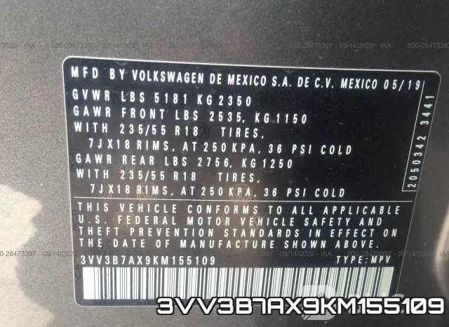 3VV3B7AX9KM155109 фото 10