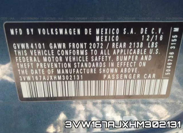 3VW167AJXHM302131 фото 10