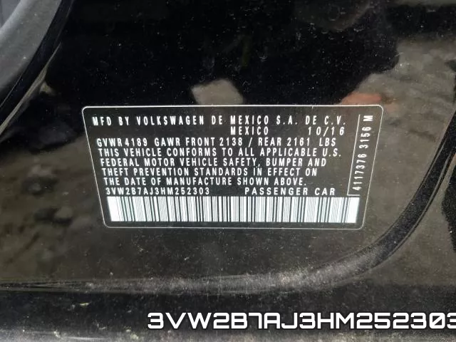 3VW2B7AJ3HM252303 фото 2