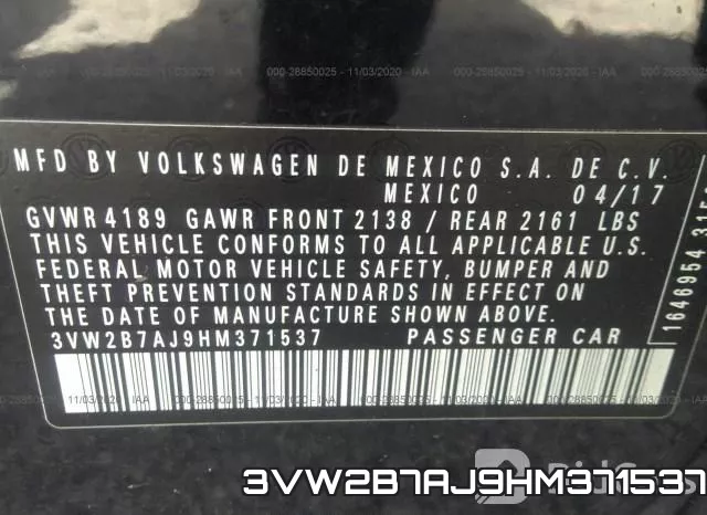 3VW2B7AJ9HM371537 фото 10