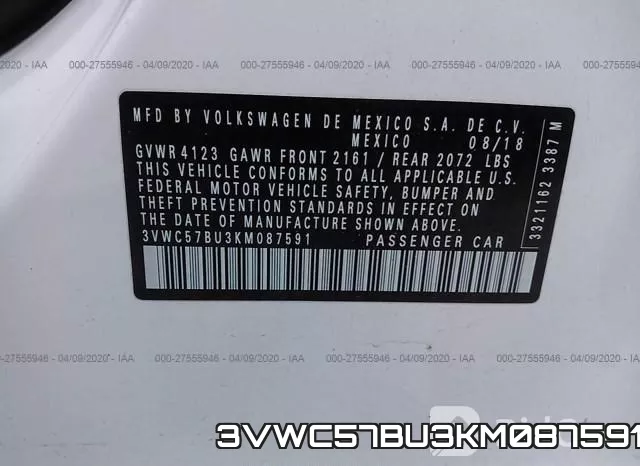 3VWC57BU3KM087591 фото 10