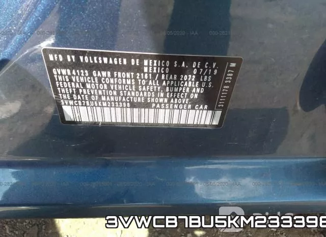 3VWCB7BU5KM233398 фото 9