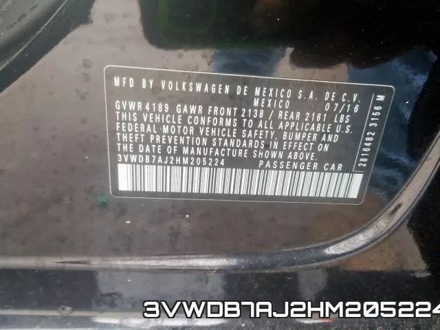 3VWDB7AJ2HM205224 фото 2