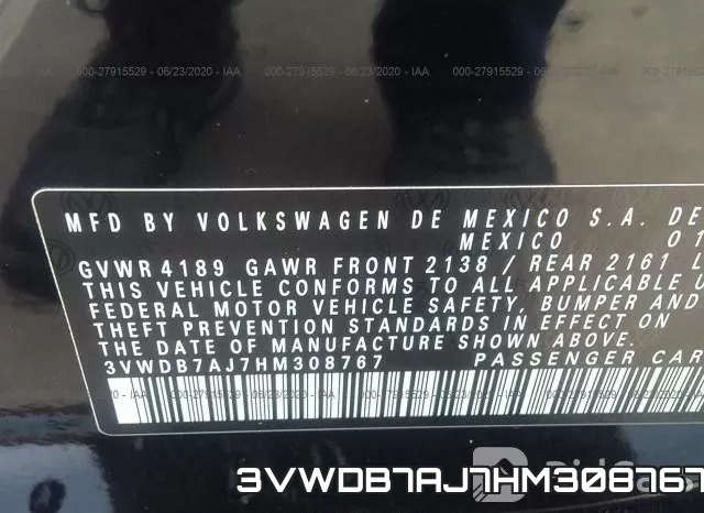 3VWDB7AJ7HM308767 фото 10