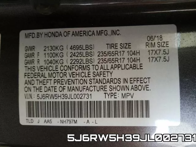 5J6RW5H39JL002731 фото 2