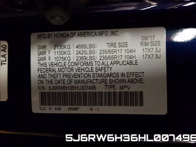 5J6RW6H36HL007496 фото 2