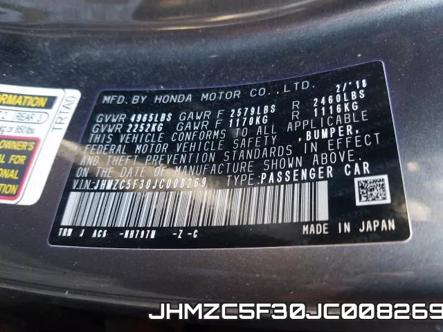 JHMZC5F30JC008269 фото 2