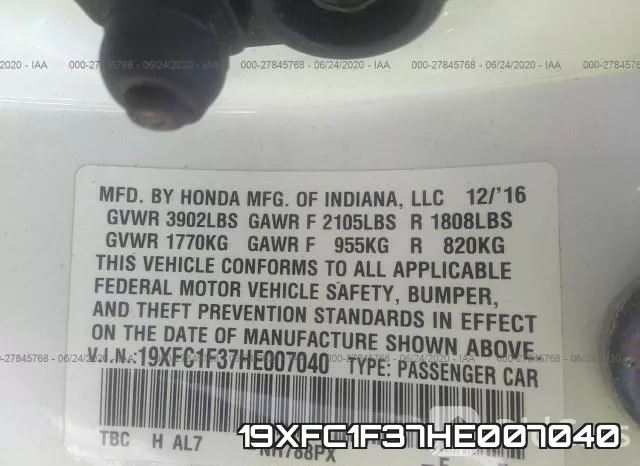 19XFC1F37HE007040 фото 9