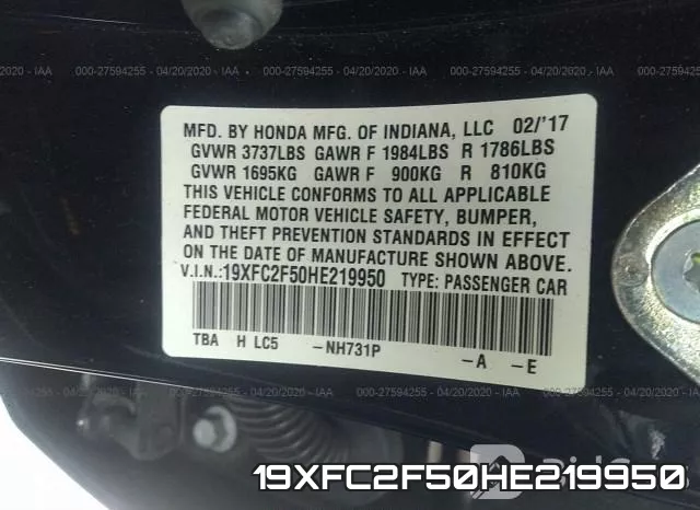19XFC2F50HE219950 фото 10