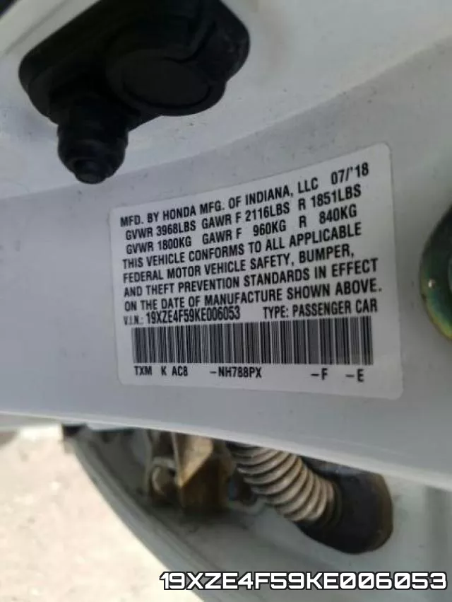 19XZE4F59KE006053 фото 2